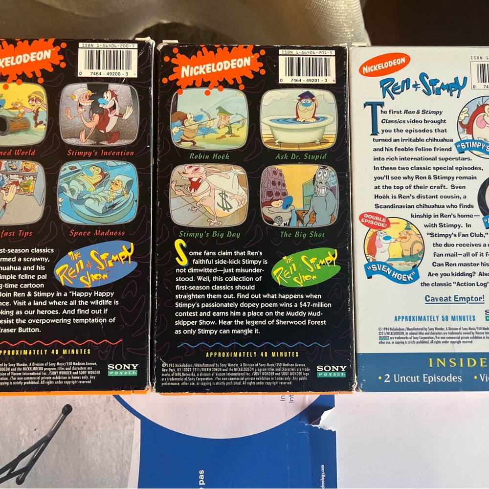 LOT of 3 Vtg Rare Ren & Stimpy Shows Nickelodeon VHS The Classics HTF TESTED - Picture 3 of 9